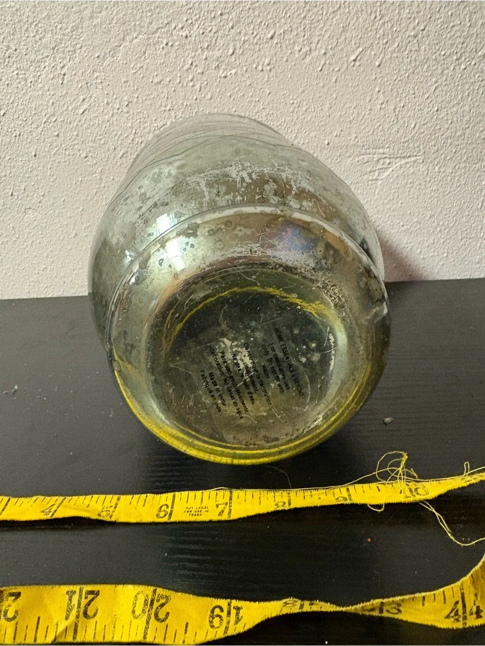 Mercury Glass Hurricane Candle Holder Etched Silver Decorative Vase